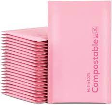 Photo 1 of 4x8 100% Biodegradable Bubble Mailers,25 Count Pink #000 Compostable Padded Packaging Wrap Envelopes Pouches Eco Friendly Self Seal Bags