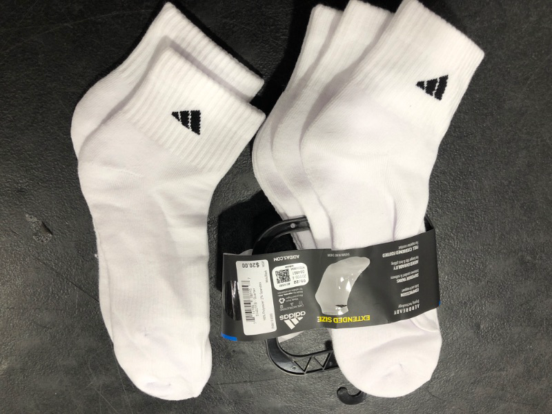 Photo 2 of Adidas Men's Cushioned Quarter Extended Size Socks,4 Pack
