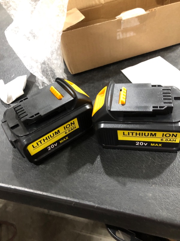 Photo 1 of 2-Pack 6.5Ah 20V Battery Replacement Compatible with Dewalt 20 Volt Max XR 