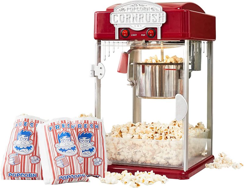 Photo 1 of Popcorn Popper Machine-4 OZ Vintage Professional Popcorn Maker Theater Style with Nonstick Kettle Warming Light and Serving Scoop