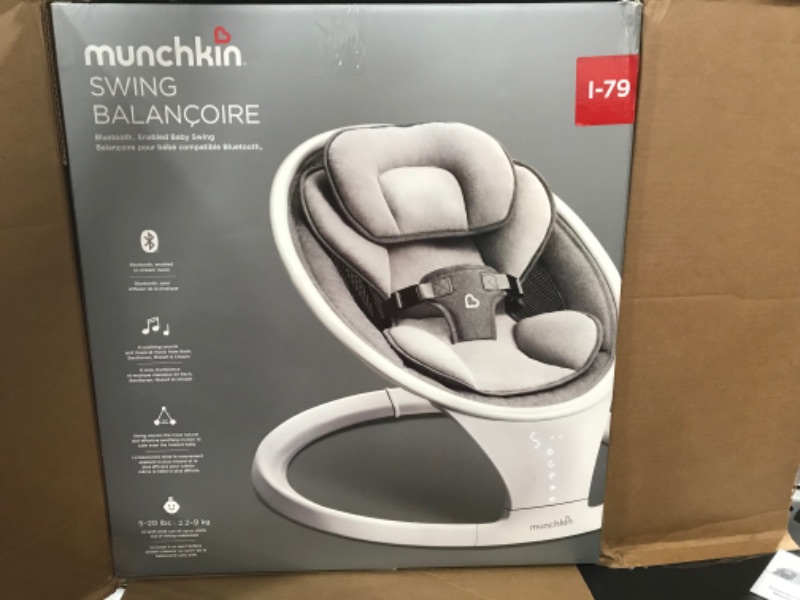 Photo 1 of Munchkin Bluetooth Enabled Lightweight Baby Swing with Natural Sway in 5 Ranges of Motion, Includes Remote Control