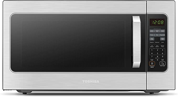 Photo 1 of Toshiba ML2-EM62P(SS) Large Countertop Microwave with Smart Sensor, 6 Menus, Auto Defrost, ECO Mode, Mute Option & 16.5" Position Memory Turntable, 2.2 Cu Ft, 1200W, Stainless Steel
