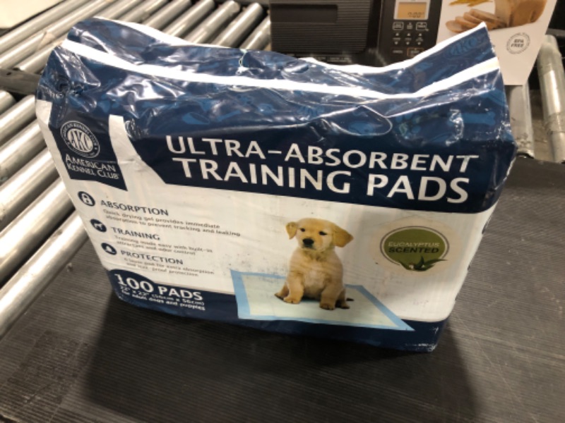 Photo 2 of American Kennel Club Puppy Training Pads Ultra Absorbent 6-Layer Leak-Proof Protection with Quick Dry Gel – 22 x 22 Pee Pads - Eucalyptus Scented - Pack of 100 Eucalyptus Scented 22" x 22" - Pack of 100