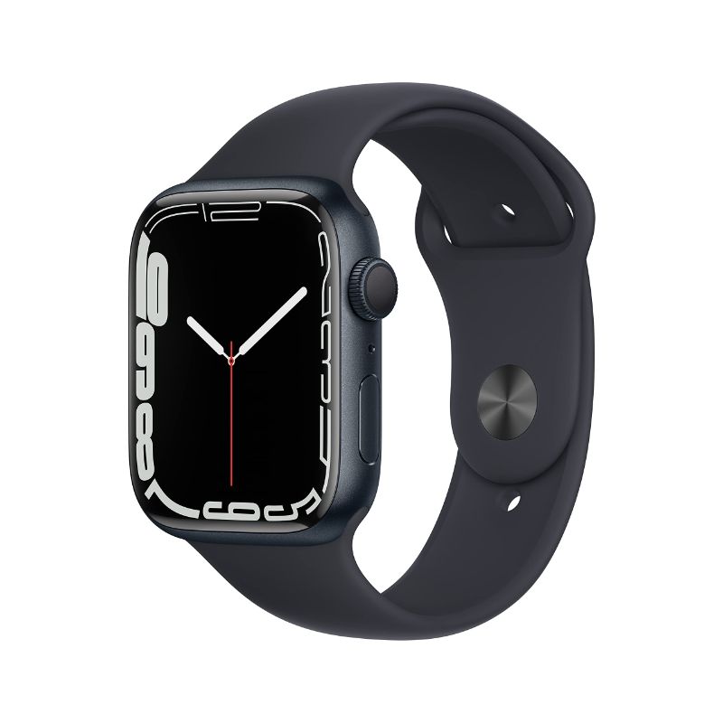 Photo 1 of PLEASE READ - LOCKED TO  ICLOUD ACCOUNT  ---

 Apple Watch Series 7 [GPS 45mm] Smart Watch w/ Midnight Aluminum Case with Midnight Sport Band. Fitness Tracker, Blood Oxygen & ECG Apps, Always-On Retina Display, Water Resistant GPS 45mm Midnight Aluminum C