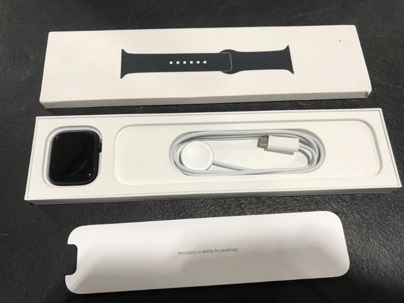 Photo 6 of PLEASE READ - LOCKED TO  ICLOUD ACCOUNT  ---

 Apple Watch Series 7 [GPS 45mm] Smart Watch w/ Midnight Aluminum Case with Midnight Sport Band. Fitness Tracker, Blood Oxygen & ECG Apps, Always-On Retina Display, Water Resistant GPS 45mm Midnight Aluminum C