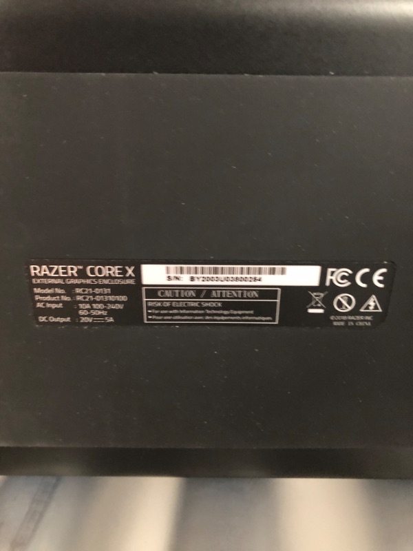 Photo 4 of Razer Core X Chroma Aluminum External GPU Enclosure (eGPU): Compatible with Windows & MacOS Thunderbolt 3 Laptops, NVIDIA /AMD PCIe Support, 700W PSU, 4x USB 3.1, 1x Gbit Ethernet, Chroma RGB, Black Classic Black Core X Chroma eGPU