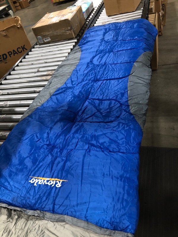 Photo 1 of 0 Degree Winter Sleeping Bags for Adults Camping (450GSM) - Temp Range (5F–32F) Portable Waterproof Compression Sack- Camping Sleeping Bags for Big and Tall in Env Hoodie: Backpacking Hiking 4 Season LFT-BLUE