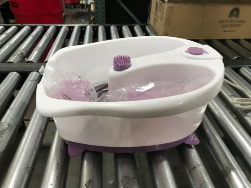 Photo 3 of Conair Soothing Pedicure Foot Spa Bath with Soothing Vibration Massage, Deep Basin Relaxing Foot Massager with Jets, Pink/White Lavender