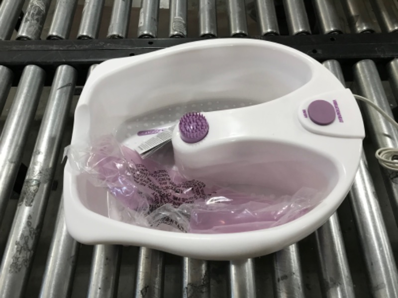 Photo 2 of Conair Soothing Pedicure Foot Spa Bath with Soothing Vibration Massage, Deep Basin Relaxing Foot Massager with Jets, Pink/White Lavender