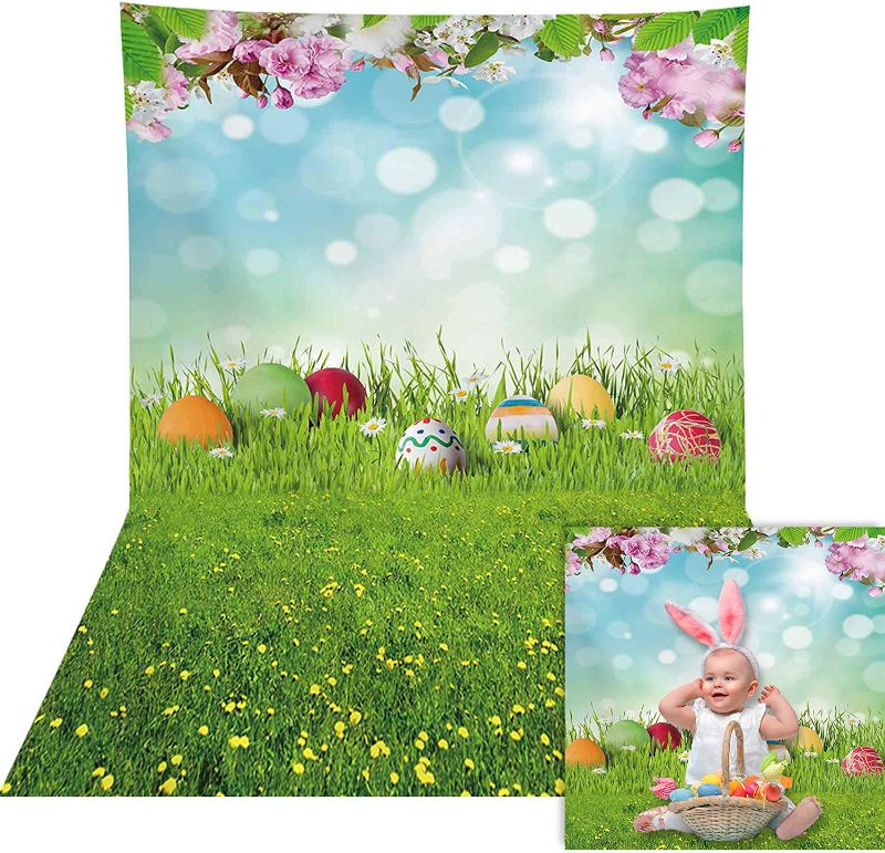 Photo 1 of Allenjoy 5x7ft Spring Easter Backdrop Photography Supplies Colorful Eggs Bokeh Floral Background Newborn Kids Baby Shower Cake Smash Studio Portrait Pictures Photoshoot Props Favors
