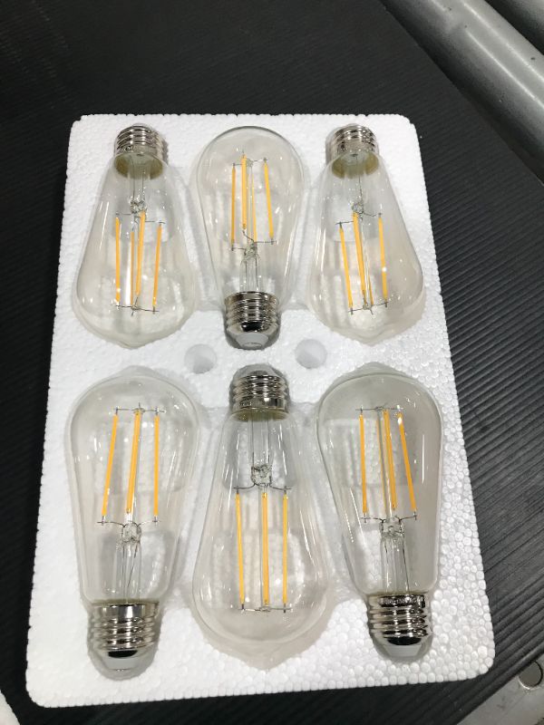 Photo 2 of 12-Pack Vintage 7W ST58 LED Edison Light Bulbs 60W Equivalent, 850Lumens, 3000K Soft Warm White, E26 Base LED Filament Bulbs, CRI90+, Antique Glass Style Great for Home, Bedroom, Office, Non-Dimmable
