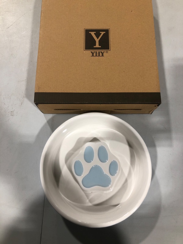 Photo 1 of 21ov blue and white pet paw slow feeder 