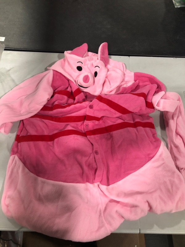 Photo 2 of Adult Animal Onesie Costume Cosplay Unisex One-Piece Pajamas for Women Men Teen Piglet Pig Medium