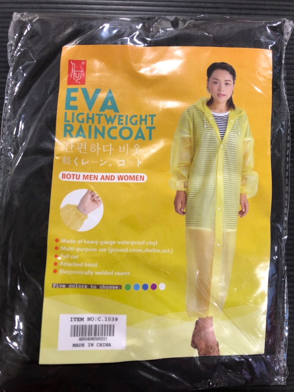 Photo 2 of  Raincoats for Adults Reusable, Opret EVA Rain Ponchos Lightweight Rain Coat Waterproof Rain Gear for Men and Women
