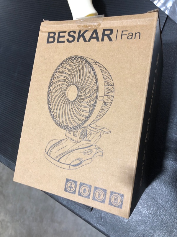 Photo 1 of BESKAR Portable 6 inch Clip on - 5000mAh Battery Rechargeable Fan with CVT Variable Speeds and Strong Wind, Adjustable Tilt, Personal Quiet Fan for Office Stroller Outdoor - Small Clip & Desk Fan