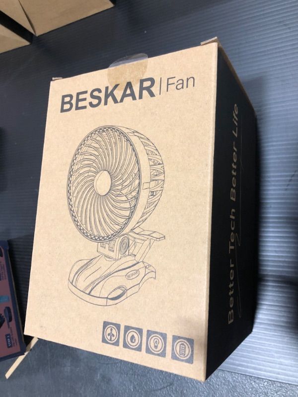 Photo 2 of BESKAR Portable 6 inch Clip on - 5000mAh Battery Rechargeable Fan with CVT Variable Speeds and Strong Wind, Adjustable Tilt, Personal Quiet Fan for Office Stroller Outdoor - Small Clip & Desk Fan