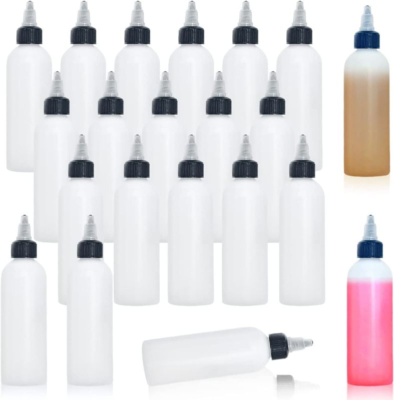 Photo 1 of 20 Pack Empty Squeeze Bottles,4oz Plastic Dispensing Bottles,Boston Round LDPE Bottles for Decorating,Arts and Crafts,Condiments