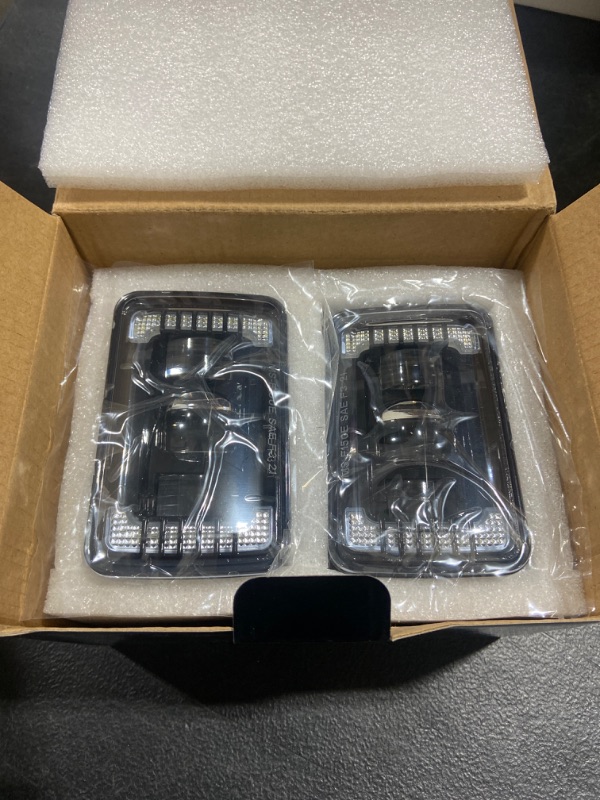 Photo 1 of JAMIYERA Waterproof Projector LED Fog Light for 2015-2020 Ford F150 accessories 4 Inch Rectangular Assembly Kit Compatible with Ford F-150 2015 2016 2017 2018 2019 2020 2PCS Bumper DRL Lights Black
