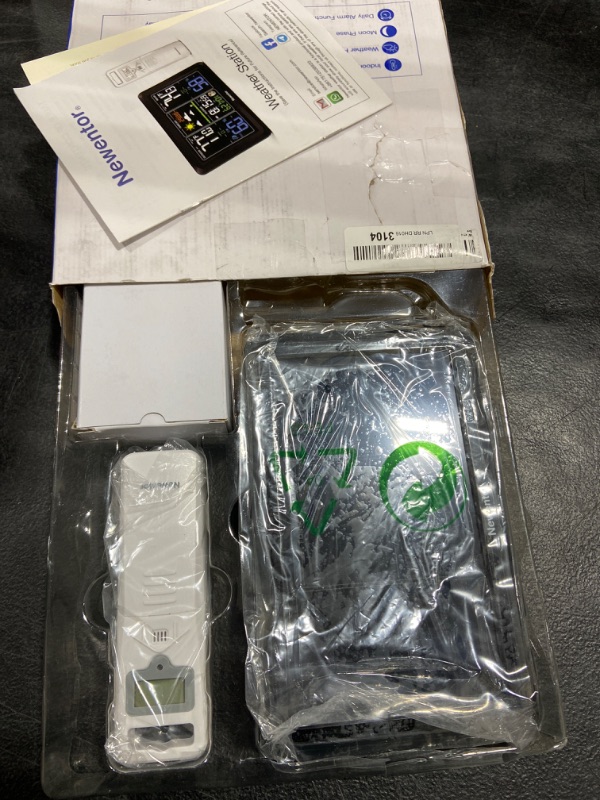 Photo 1 of Newentor Weather Station Wireless Indoor Outdoor Thermometer, Atomic Alarm Clock with Temperature Alert Humidity, Large Color Display Weather Monitor with Calendar and Adjustable Backlight for Home