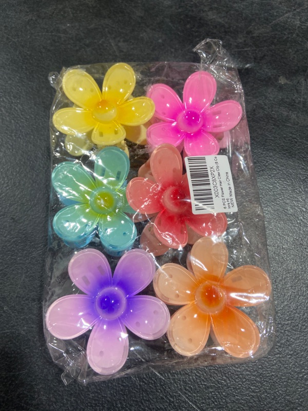 Photo 2 of 6 Pcs Flower Claw Clip Hair Clips, 3 inch Large Claw Clips Cute Hair Clips for Women Girls Hair Claw Clips for Thick/Thin Hair, Flower Hair Clip Hair Accessories Gifts for Women (6 Colors H)