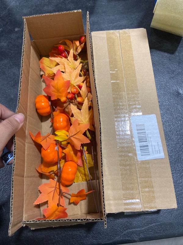 Photo 2 of 3 Pcs Artificial Fall Leaves Stems DIY Thanksgiving Decor Fall Flowers Orange Pumpkin Stems Maple Leaves Branches Sunflower Berries Acorn Picks Autumn Fall Decorations for Home Table Vase(Orange)
PACK OF 2 