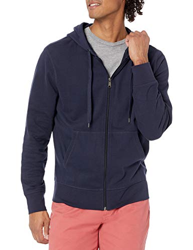 Photo 1 of Amazon Essentials Men's Lightweight French Terry Full-Zip Hooded Sweatshirt, Dark Navy, Medium
