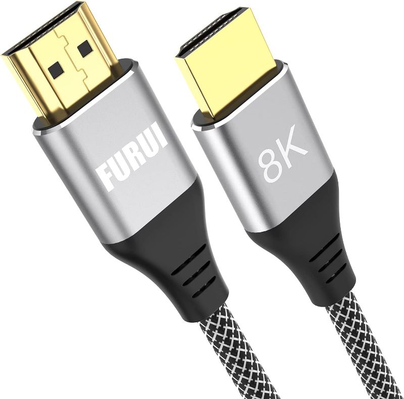 Photo 1 of 8K HDMI Cable 10ft, FURUI Nylon Braided 2.1 HDMI Cable, CL3 Rated Support Dolby Atmos, 8K@60Hz, 4K@120Hz, Ultra Speed 48Gbps, eARC, HDCP 2.2 & 2.3, Dynamic HDR Compatible with Apple TV, Roku, Xbox 