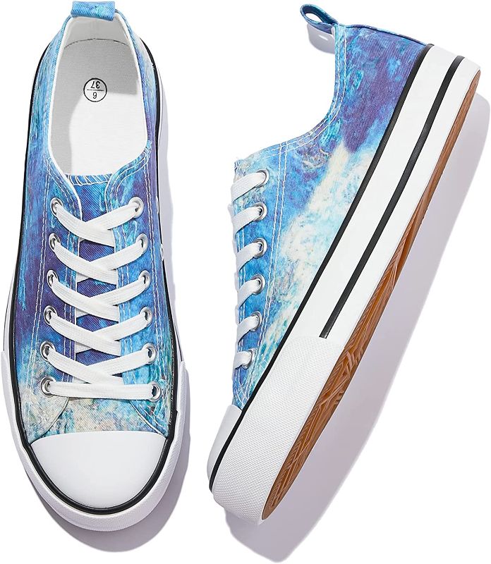 Photo 1 of Adokoo Womens Canvas Shoes Casual Cute Sneakers Low Cut Lace up Fashion Comfortable for Walking US 10