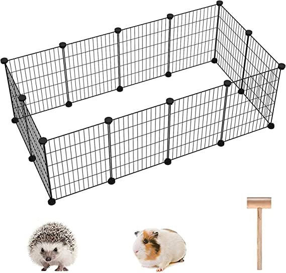 Photo 1 of C&AHOME Pet Playpen, 12 PCS Exercise Small Animals Supplies, Playpens Cage, Portable Yard Fence Indoor, Ideal for Guinea Pigs, Puppy Pet Products, DIY Metal Yard Fence, 12" × 15"
