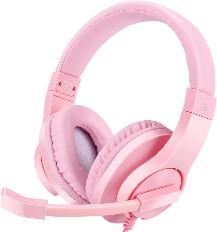 Photo 1 of Gaming Headset for Xbox One, PS4, Nintendo Switch, DIWUER Bass Surround and Noise Cancelling 3.5mm Over Ear Headphones with Mic for Laptop PC Smartphones, Pink 