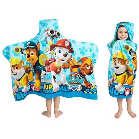 Photo 1 of Franco Kids Bath and Beach Soft Cotton Terry Hooded Towel Wrap, 24" X 50", Paw Patrol Blue
