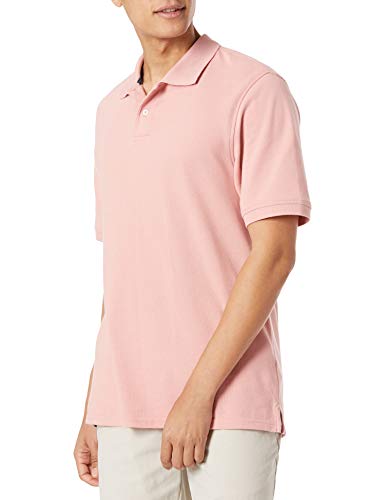 Photo 1 of Amazon Essentials Men's Regular-Fit Cotton Pique Polo Shirt, Pink, Medium
