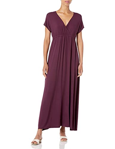 Photo 1 of Amazon Essentials Women's Plus Size Waisted Maxi Dress Burgundy, 1X