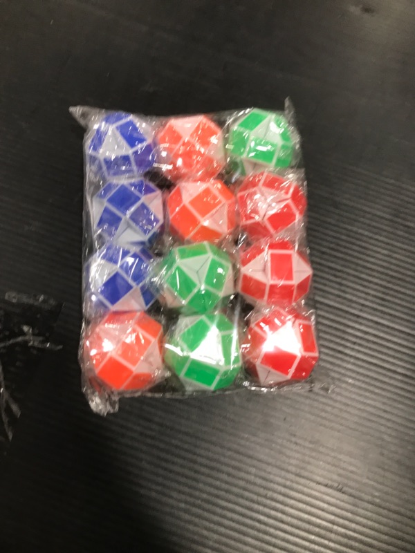 Photo 1 of 12 Pack 24 Blocks Magic Snake Cube, Mini Plastic Puzzle Cube, Fidget Toys ?Mini Snake Speed Cubes for Kids Party Bag Filler, Random Colors, Party Supplies