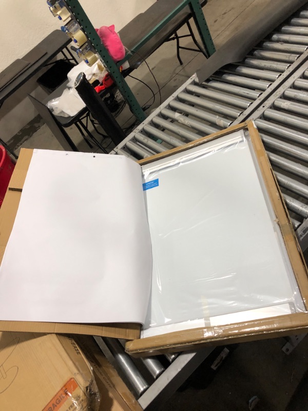 Photo 1 of DexBoard Magnetic Whiteboard Easel 24" x 36"|Height Adjustable Dry Erase Board Tripod Office Presentation Board w/ Flipchart Pad, Magnets & Eraser, White