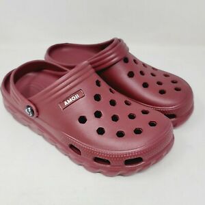 Photo 1 of Amoji Unisex Garden Clogs Maroon Casual Shoes Size 9.5