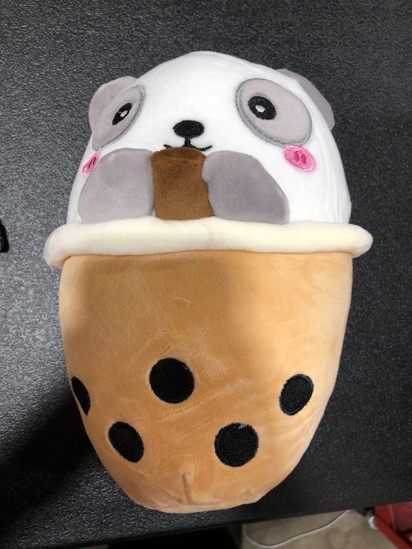 Photo 2 of AIXINI Panda Boba Plush 10 inch Bubble Tea Stuffed Animal Soft Kawaii Plushie Toy