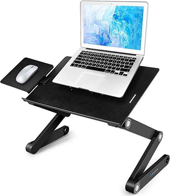 Photo 1 of Adjustable Laptop Stand, Laptop Table for Bed/Recliner/Sofa - Birthday Gifts for Women, Man, Mom, Dad, Students, Friends, Couch Lap Top Desk with 2 Cooling Fans, Large Mouse Pad & 4 Anti-slippery Pads