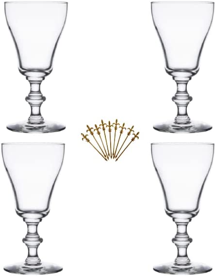 Photo 1 of 4SET of 4, Libbey 8054 6 oz. Georgian Irish Coffee Glass w/ Signature Party Picks