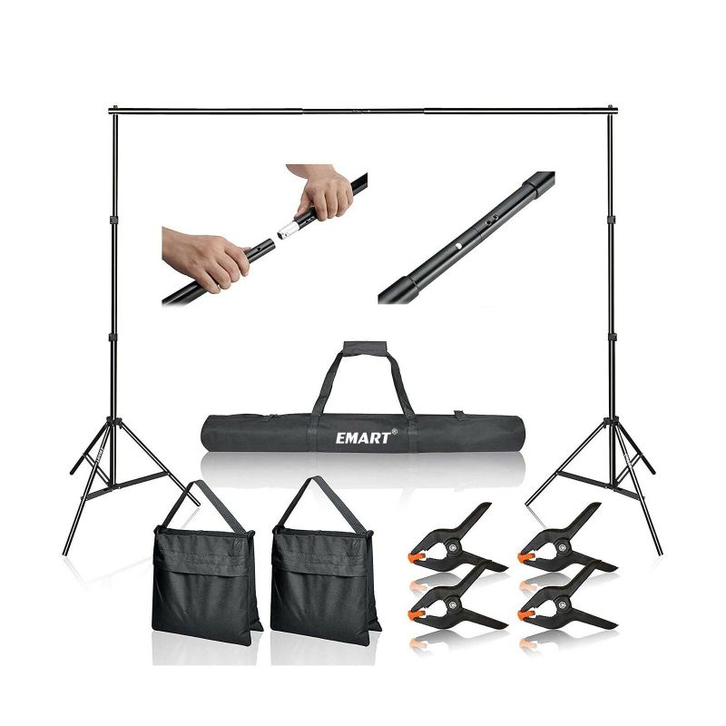 Photo 1 of Emart Photo Video Studio 10Ft Adjustable Background Stand Backdrop Support Sy...
