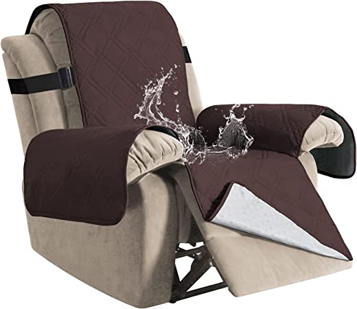 Photo 1 of 76IN X 112IN Waterproof Sofa Slipcover Washable Recliner Chair Cover Recliner Cover Recliner Slipcover for Living Room Non-Slip Furniture Protector for Pets Dogs (Recliner, Brown)
