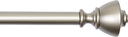 Photo 1 of Amazon Basics 1-Inch Wall Curtain Rod with Urn Finials, 72 to 144 Inch, Nickel