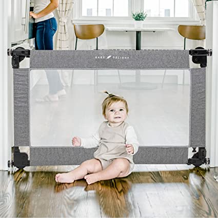 Photo 1 of Baby Delight Go with Me Portable Mesh Baby Gate | Span 42-72" Expandable Folding Gate | Pressure Mounted | Charcoal Tweed