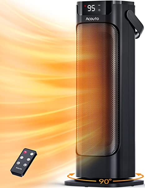 Photo 1 of 24" Space Heater, Heaters for Indoor Use, 1500W Portable Electric Heaters Oscillating Ceramic Heater with Thermostat, PTC Fast Heating, Overheat Protection, 12H Timer for Bedroom, Office, Certified