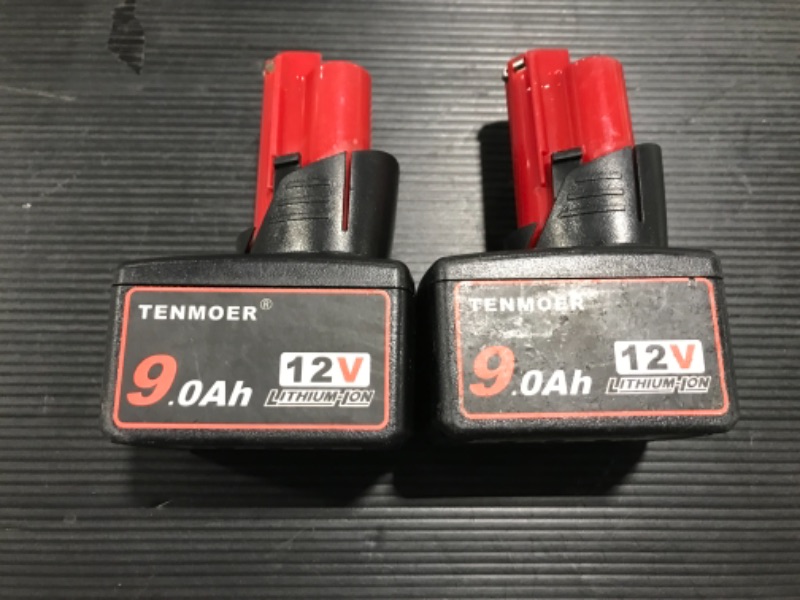 Photo 2 of 2 Pack TENMOER M12 9Ah Lithium-ion Battery Compatible with Milwaukee M12 Battery 48-11-2460