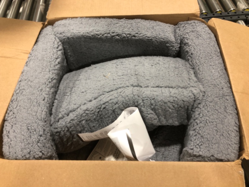 Photo 1 of ALIMORDEN 2-in-1 Flip Out Cuddly Sherpa Toddler Couch, Convertible Sofa to Lounger, Grey