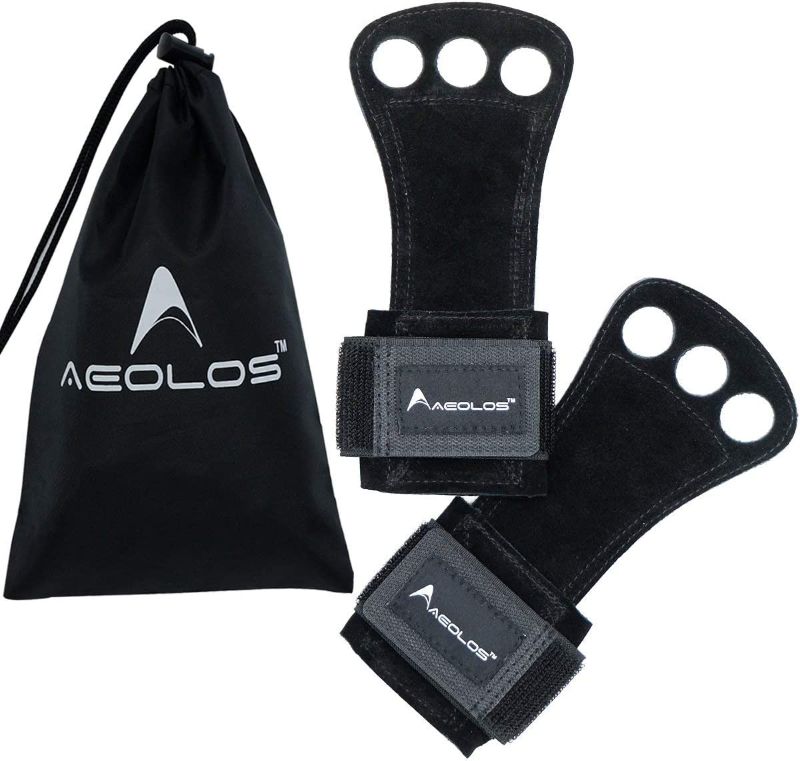 Photo 1 of AEOLOS Leather Gymnastics Hand Grips-Great for Gymnastics,Pull up,Weight Lifting,Kettlebells and Cross Training---medium
