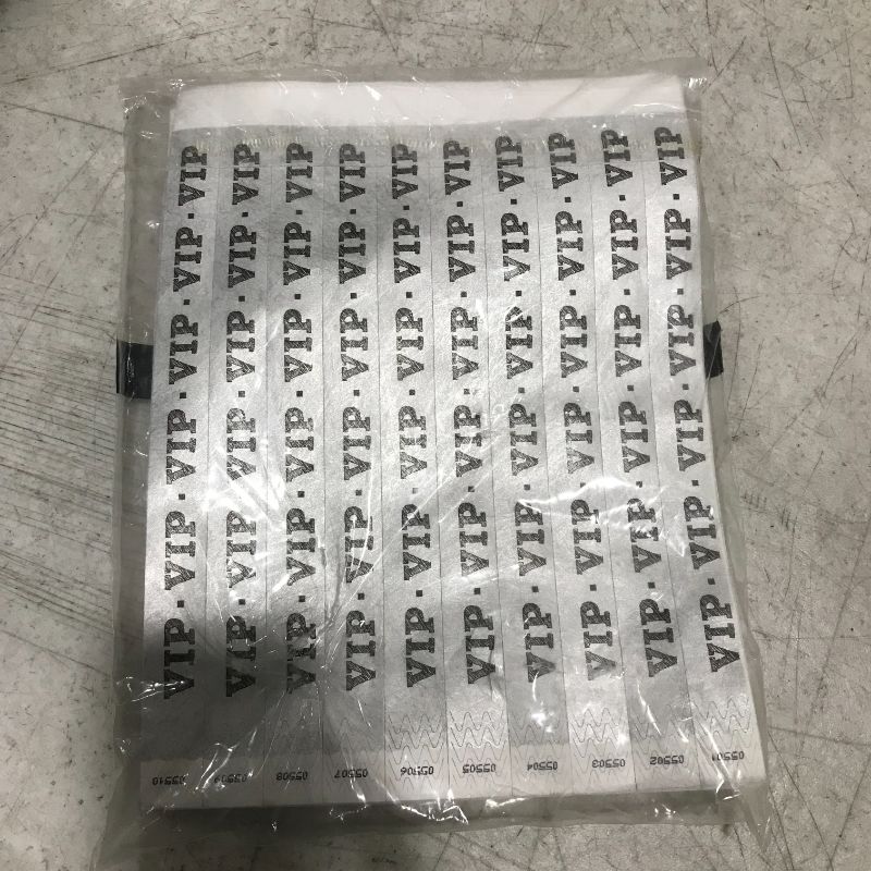 Photo 2 of 500 Count Silver VIP Premium Tyvek Wristbands by EventWristbands - Neon Event Paper Bracelets for Festivals, Parties & Fairs 