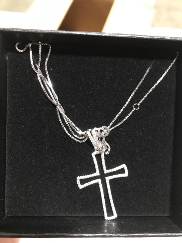 Photo 1 of 925 Sterling Silver Cross Necklace by Halleluyah