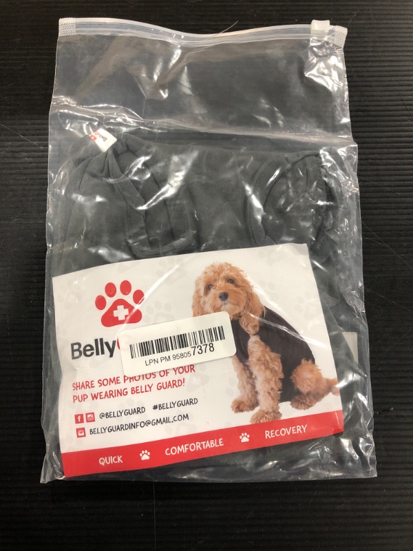 Photo 2 of [Size XS] Belly Guard - Dog Recovery Onesie - Cone Alternative - After Surgery Wear- Grey